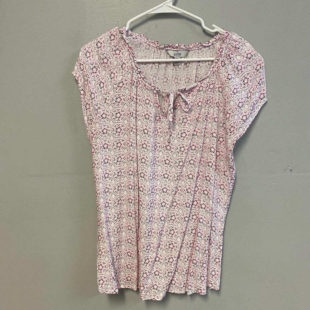 Croft Barrow Pink & White top Size PL